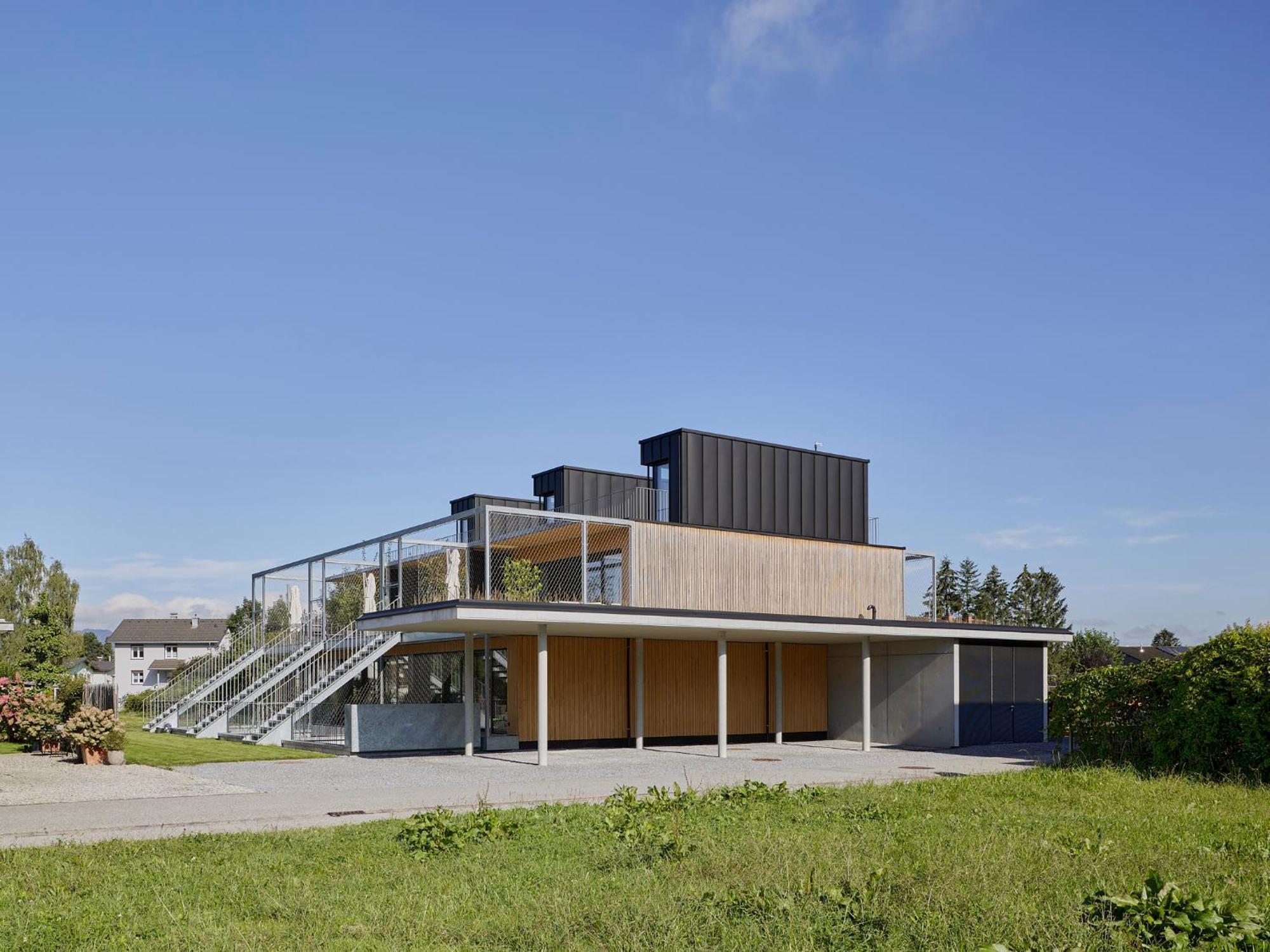 Architektenhaus Rhaa Mit Terrassen Altach Exteriör bild